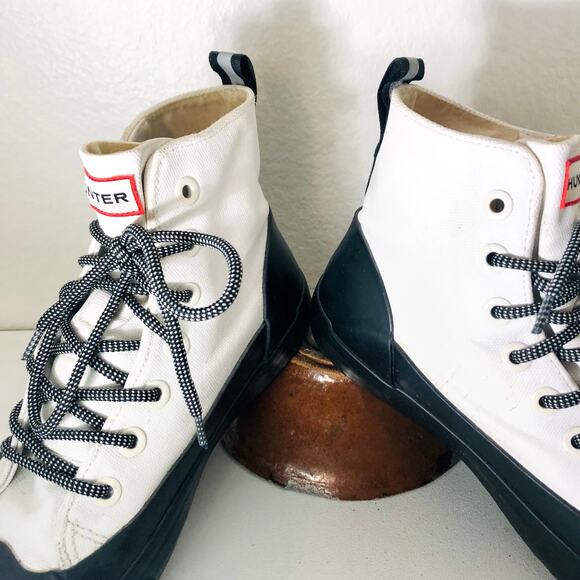 Hunter for Target Dipped Canvas High Tops Top Sneaker Rain Boots White M6 W8 - Picture 5 of 12
